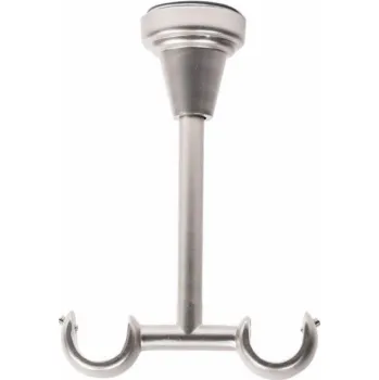 Dvojitý římsový držák, matná stříbrná, 12 cm, D19