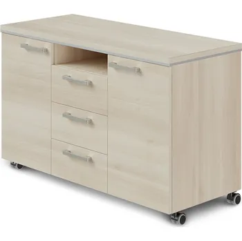 Zásuvkový kontejner Mobilní kontejner TopOffice 120 x 50,4 cm, akát světlý