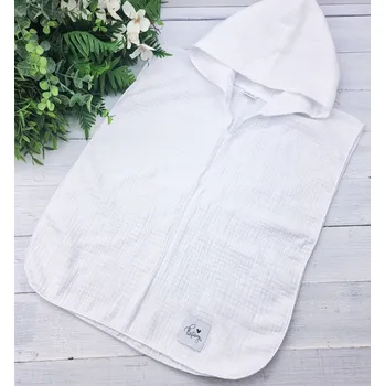 Kulišárny Mušelínové plážové pončo s kapucí SNOW věkové rozmezí: 1-3 roky - 40cm