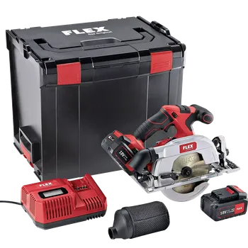 Okružní pila FLEX CS 62 18.0-EC/5.0 Set, Aku okružní pila se zápustným krytem 18,0 V (Verze: s kufrem, rychlonabíječkou a 2x baterií 5.0 Ah)