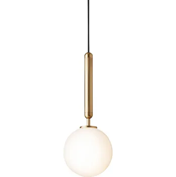 Nuura Aps Nuura Miira 1 závěsné světlo 1 zdroj mosaz/bílá - baldachýn - Ø 12 cm, výška 2,7 cm mosaz, bílá 1 x 7 W LED - Doprava zdarma