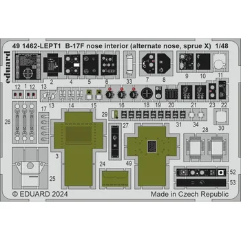 Plastikový model Eduard 1/48 B-17F nose interior (alternate nose, sprue X) (EDUARD)