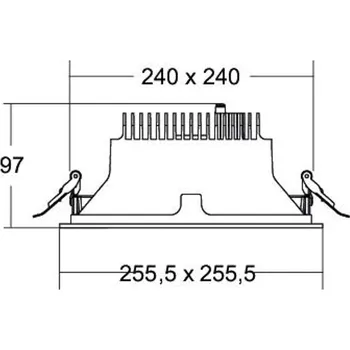 Lampička BRUMBERG Apollo Mega fazetový, hranatý, DALI, 3500K, bílý - Instalační rozměry - délka 24 cm, šířka 24 cm bílá LED 24,5 W celkem - Doprava zdarma