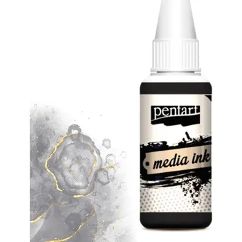 Výtvarná barva Pentart alkoholový inkoust Media Ink 20 ml Barvy Pentart: černá