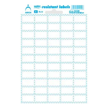 Samolepící etiketa Etikety voděodolné 19 x 10 mm, bílé, 55 ks