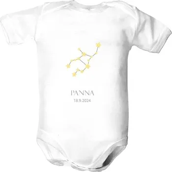 Kojenecký body Dětské body s potiskem Panna (23. srpna – 22. září) souhvězdí dětské