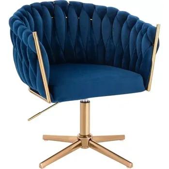 LuxuryForm DESIGN Židle NORDEN VELUR na zlatém kříži - modrá