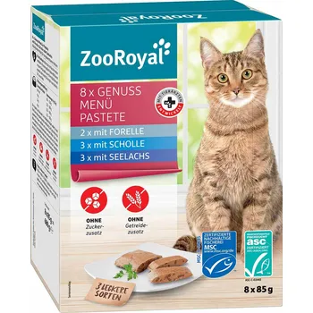 Krmivo pro kočku ZooRoyal Genuss multipack, rybí paštika, 8 × 85 g