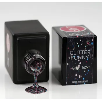 Umělé nehty Laif Gel lak třpytivý SOL - 167 Glitter Funny 10 ml