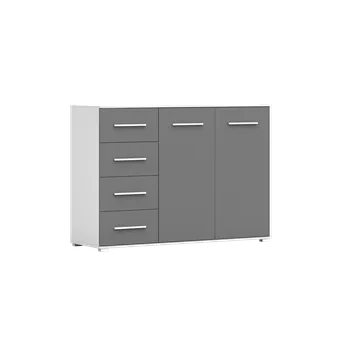 Komoda IDZ Komoda FRIDA 2D4S 01, 135 cm Grafit / Bílá