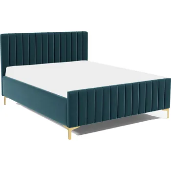 Postel Postel RUBY 25 STANDARD 140x200 cm - zlaté nohy Tmavě tyrkysová