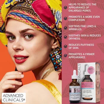 Pleťové sérum Advanced Clinicals 10% Glycolic Serum 52 ml - noční sérum s kyselinou glykolovou