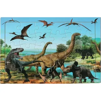 Puzzle Dřevěné puzzle pro nejmenší (L-30ks) - DINOSAUŘI 3 (Značka: DDWE)