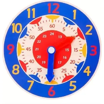 Hodiny Dřevěné výukové hodiny - MODRÉ (Značka: BUSY BOARD)