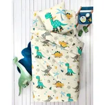 Blancheporte Dětské povlečení s motivem Dinosauři, bavlna bílá napínací prostěradlo 90x190 cm