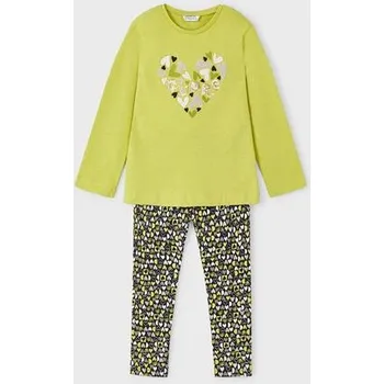 Dívčí oblečení dětské tričko a legíny v kompletu Mayoral 4713-61 srdíčka velikost 104