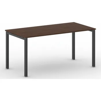 Psací stůl B2B Partner Jednací kancelářský stůl PRIMO SQUARE, 160x80 cm, černá podnož, ořech