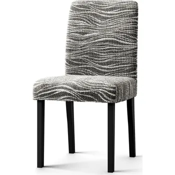 Napínací potah Blancheporte Extra pružný s potiskem vlnek na židli šedá sedák+opěradlo