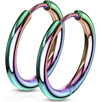 Šperk Duhové ocelové náušnice - kruhy 17 mm