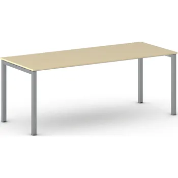 Psací stůl B2B Partner Jednací kancelářský stůl PRIMO SQUARE, 200x80 cm, šedostříbrná podnož, bříza