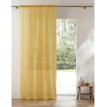 Sprchový závěs Blancheporte Jednobarevný voálový závěs zakončený řasenou lemovkou žlutá 140x145 cm