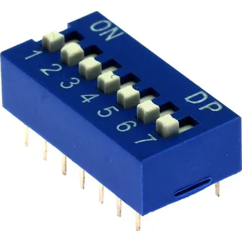 Kaifeng DIP přepínač 7pólový RM2.54 modrý