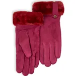 Antonio Dámské rukavice v semišovém vzhledu vínová uni