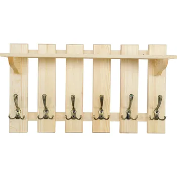 Věšák KIK TRADE Dřevěný věšák s policí KIK 108 borovice masiv Odstíny: Přírodní lakovaná