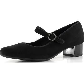 Dámské lodičky Ara širší semišové lodičky s nártovým páskem Nizza Schwarz 12-35829-01 - 39 | P689024