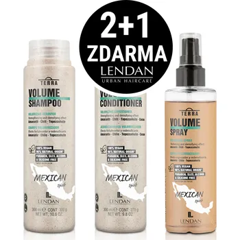 Kosmetická sada Lendan Terra Volume šampon 300 ml + kondicionér 300 ml + sprej pro objem od kořínků 150 ml kosmetická sada pro jemné vlasy bez objemu