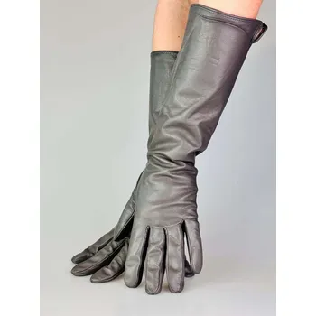 Rukavice Pohodlné kožené dlouhé rukavice v šedé barvě, VELIKOST 2XL ( 8,5 )
