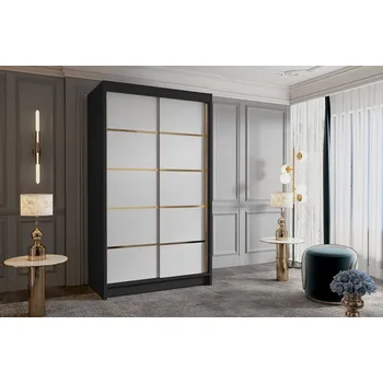 Šatní skříň ankon VIGO IV 100 cm černá/bílá