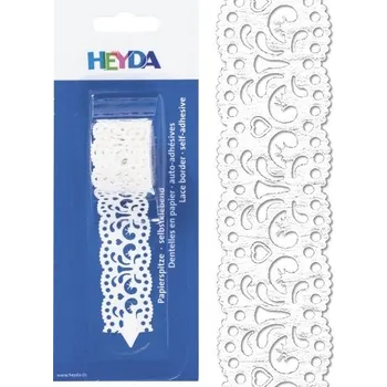 Kancelářské lepidlo HEYDA Samolepící krajka filigran 24mm bílý