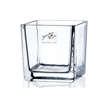 Váza Vázička CUBE strojní výroba skleněná 8x8x8cm MOM