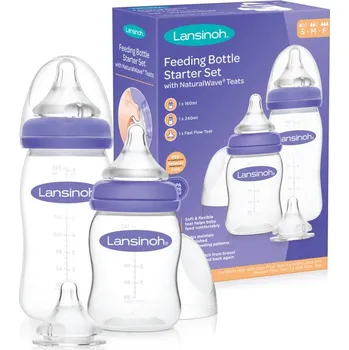 Kojenecká hygiena LANSINOH Set lahví startovací (160ml, 240ml, S, M, L)