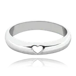 MINET+ Stříbrný krásný snubní prsten se srdíčkem a bílými zirkony vel. 55 JMAN0445SR55