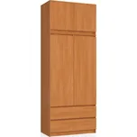 Šatní skříň s nadstavbou S90 2 dvířka 2 zásuvky olše