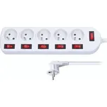Prodlužovací kabel s 5 zásuvkami a 6 vypínači - 3 m - Solight PP144