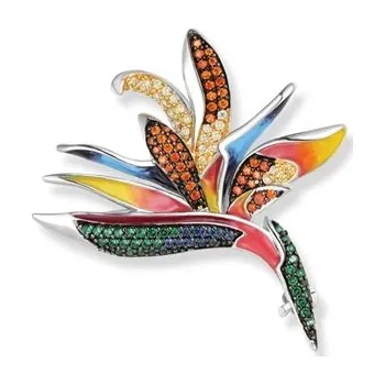 Přívěsek Stříbrný přívěsek/brož SEINERZEIT Květina Strelície SZA-3990-402