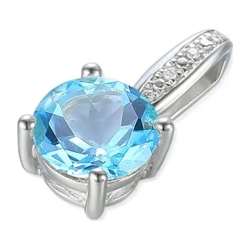 Přívěsek Gems, Přívěsek Anya, bílé zlato s brilianty a modrým topazem, 585-38-2-1133.1B00.0.00.HSI.603.26