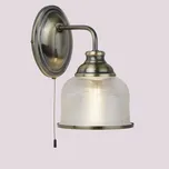 Searchlight Nástěnné svítidlo z holofánového skla Bistro II, starožitná mosaz starožitná mosaz, satinovaná 1 x 7 W LED - Doprava zdarma