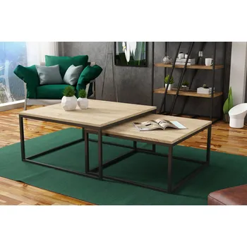 Konferenční stolek T-Table DOMI 66 cm x 34 cm dub sonoma/černá