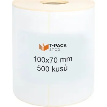 Samolepící etiketa Termální etikety 100x70 500ks 40mm žil Bílá