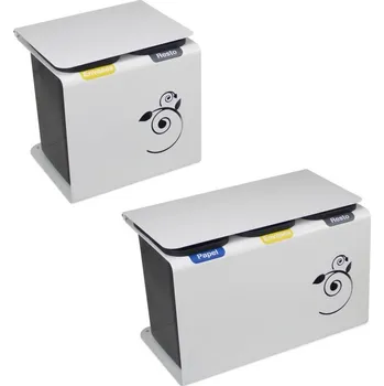 Odpadkový koš Odpadkový koš na tříděný odpad LUNA s víkem - 3 x 15 l