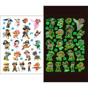 Odstranitelné tetování Dětské dočasné tetování - TLAPKOVÁ PATROLA 5 - SVÍTÍCÍ VE TMĚ (Značka: TAKARA TOMY)