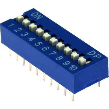 Kaifeng DIP přepínač 10pólový RM2.54 modrý