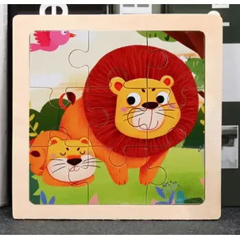 Puzzle Dřevěné puzzle pro nejmenší (S) - LVÍČEK (Značka: SKXNIER)