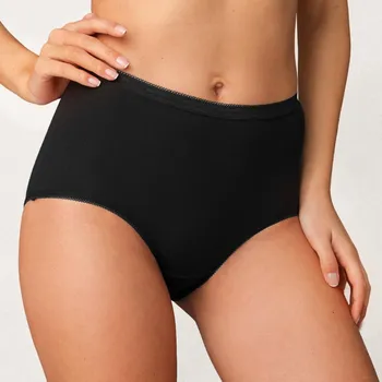 Kalhotky Blancheporte Sada 3 kalhotek super maxi z pružné bavlny černá 50/52