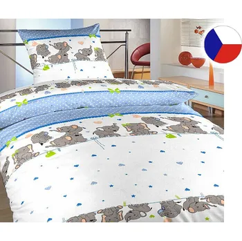 Dadka Sloníci modří 140 x 200, 70 x 90 cm zipový uzávěr