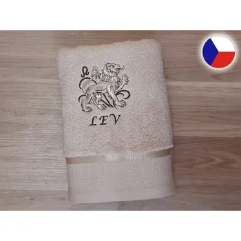Osuška Luxusní osuška se znamením LEV 450g béžová/hnědá